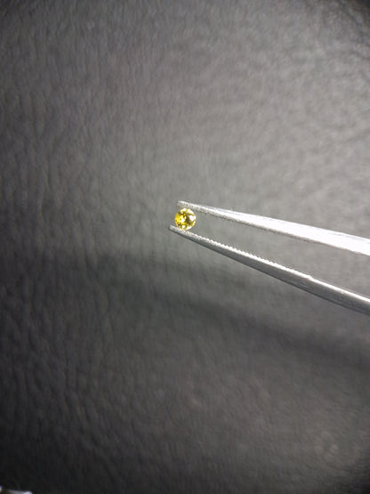 Natural Yellow Sapphire - 0.037 ct -2 mm Round cut - heated - Africa - Natural Gems Belgium