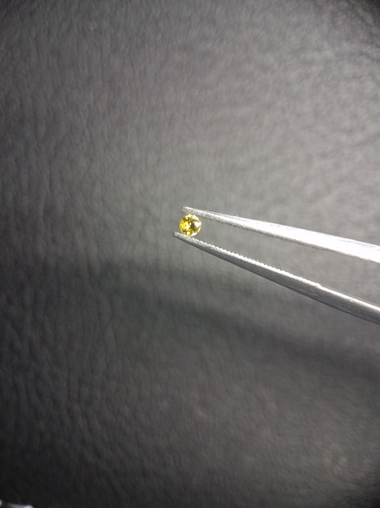 Natural Yellow Sapphire - 0.037 ct -2 mm Round cut - heated - Africa - Natural Gems Belgium
