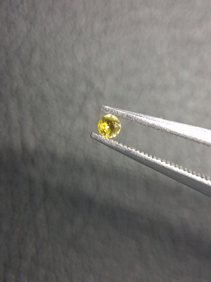 Natural Yellow Sapphire - 0.037 ct -2 mm Round cut - heated - Africa - Natural Gems Belgium