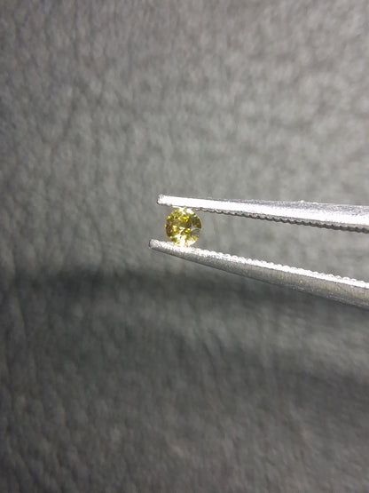 Natural Yellow Sapphire - 0.034 ct -2 mm Round cut - heated - Africa - Natural Gems Belgium