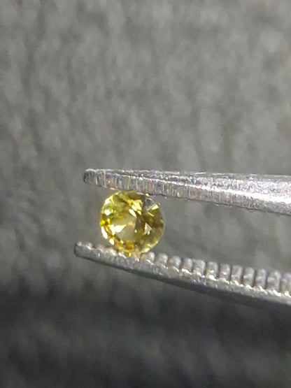Natural Yellow Sapphire - 0.034 ct -2 mm Round cut - heated - Africa - Natural Gems Belgium