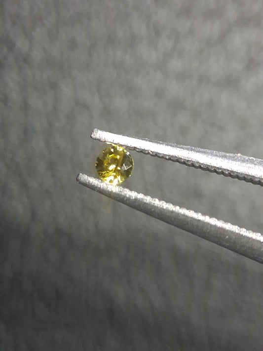 Natural Yellow Sapphire - 0.048 ct -2 mm Round cut - heated - Africa - Natural Gems Belgium