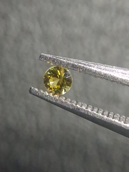 Natural Yellow Sapphire - 0.048 ct -2 mm Round cut - heated - Africa - Natural Gems Belgium
