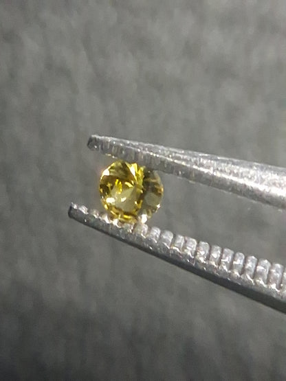 Natural Yellow Sapphire - 0.048 ct -2 mm Round cut - heated - Africa - Natural Gems Belgium