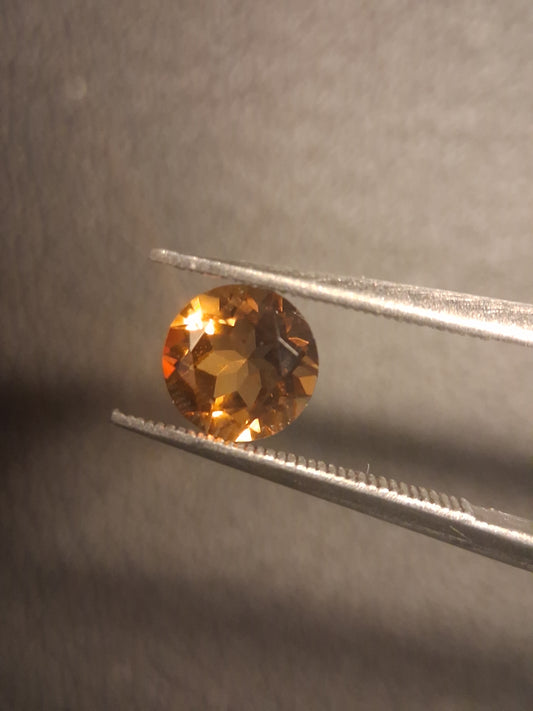 Natural Citrine Gemstone – Faceted Round Cut 6x6 mm Yellow | Loose Citrine Stone 0.750 ct