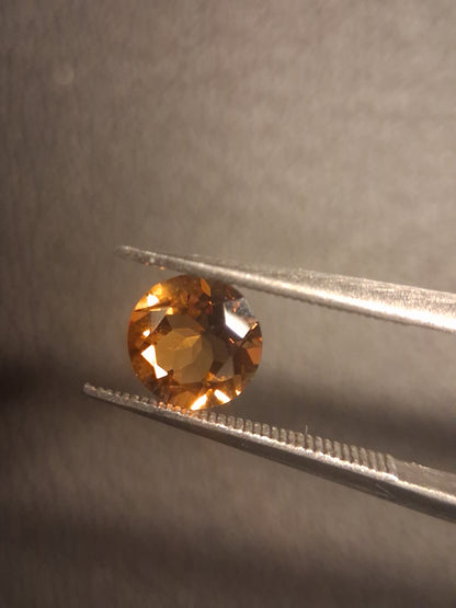 Natural Citrine Gemstone – Faceted Round Cut 6x6 mm Yellow | Loose Citrine Stone 0.750 ct