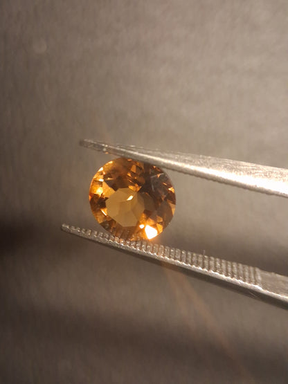 Natural Citrine Gemstone – Faceted Round Cut 6x6 mm Yellow | Loose Citrine Stone 0.750 ct