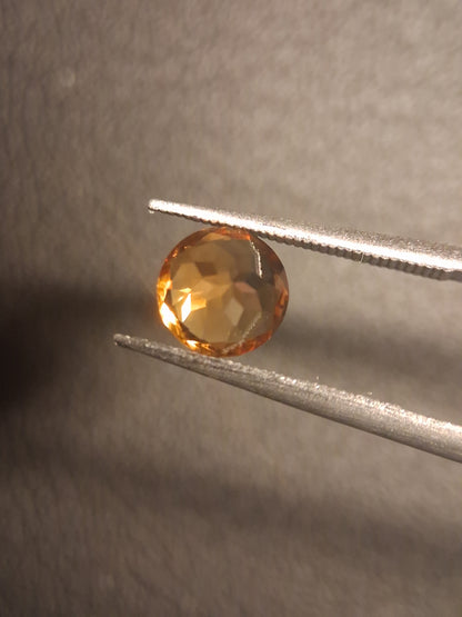 Natural Citrine Gemstone – Faceted Round Cut 6x6 mm Yellow | Loose Citrine Stone 0.750 ct