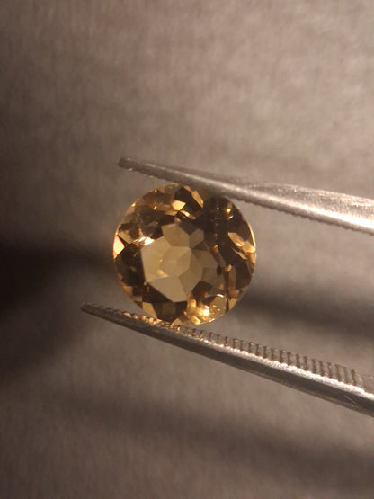 Citrino Naturale - Taglio Tondo Sfaccettato 7x7 mm Giallo | Pietra sciolta 1,110 ct
