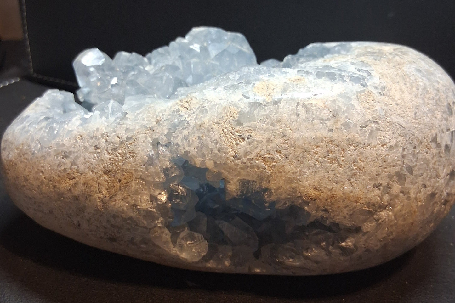 Natural Celestite Geode – Premium Blue Crystal Display Piece – Approx. 2 kg (15 × 11 cm)