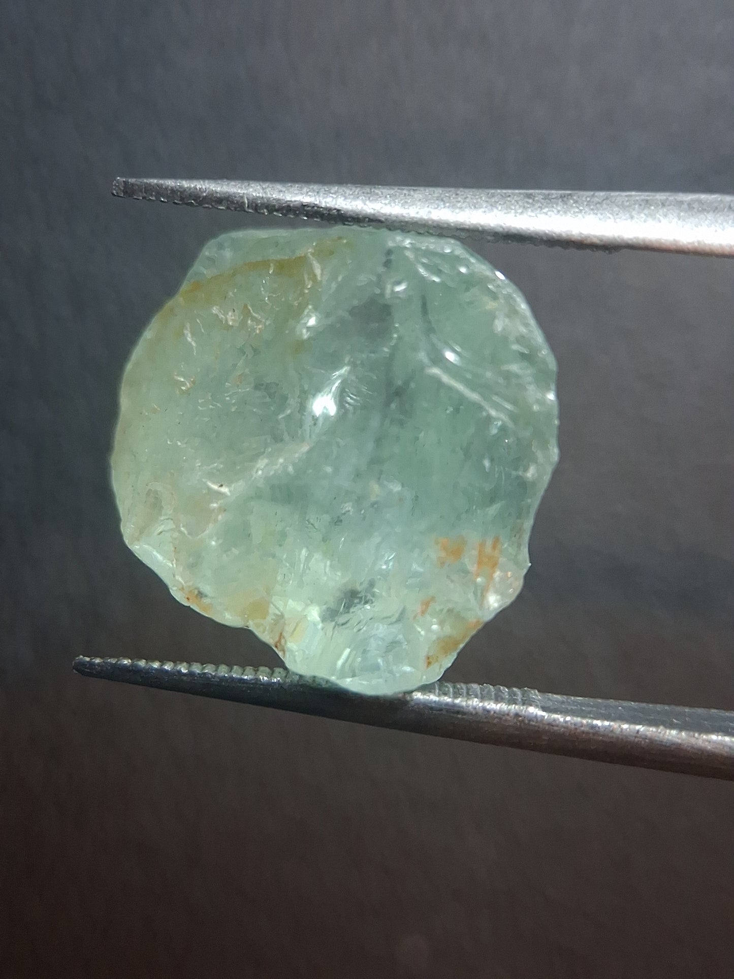Béryl vert bleuté naturel - 11,40 ct - Béryl brut de qualité facettable du Mozambique