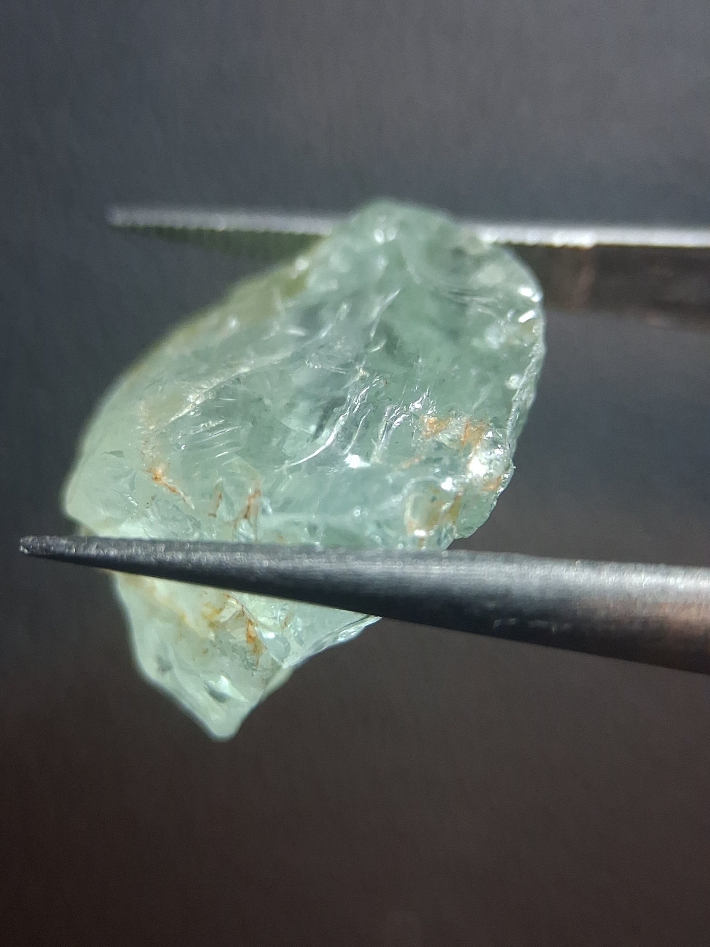 Béryl vert bleuté naturel - 11,40 ct - Béryl brut de qualité facettable du Mozambique