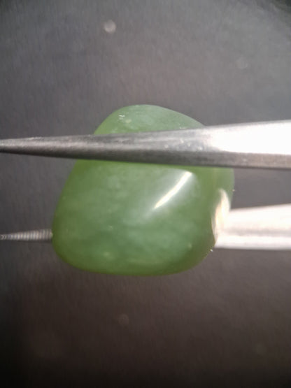 Natural Green Xiuyan Jade Pocket Stone – Polished Crystal - 18 mm