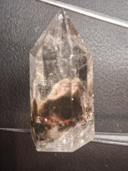 Crystal point of Phantom Quartz - multicolored scenic - hexagon - 3.4 cm