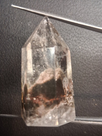 Crystal point of Phantom Quartz - multicolored scenic - hexagon - 3.4 cm