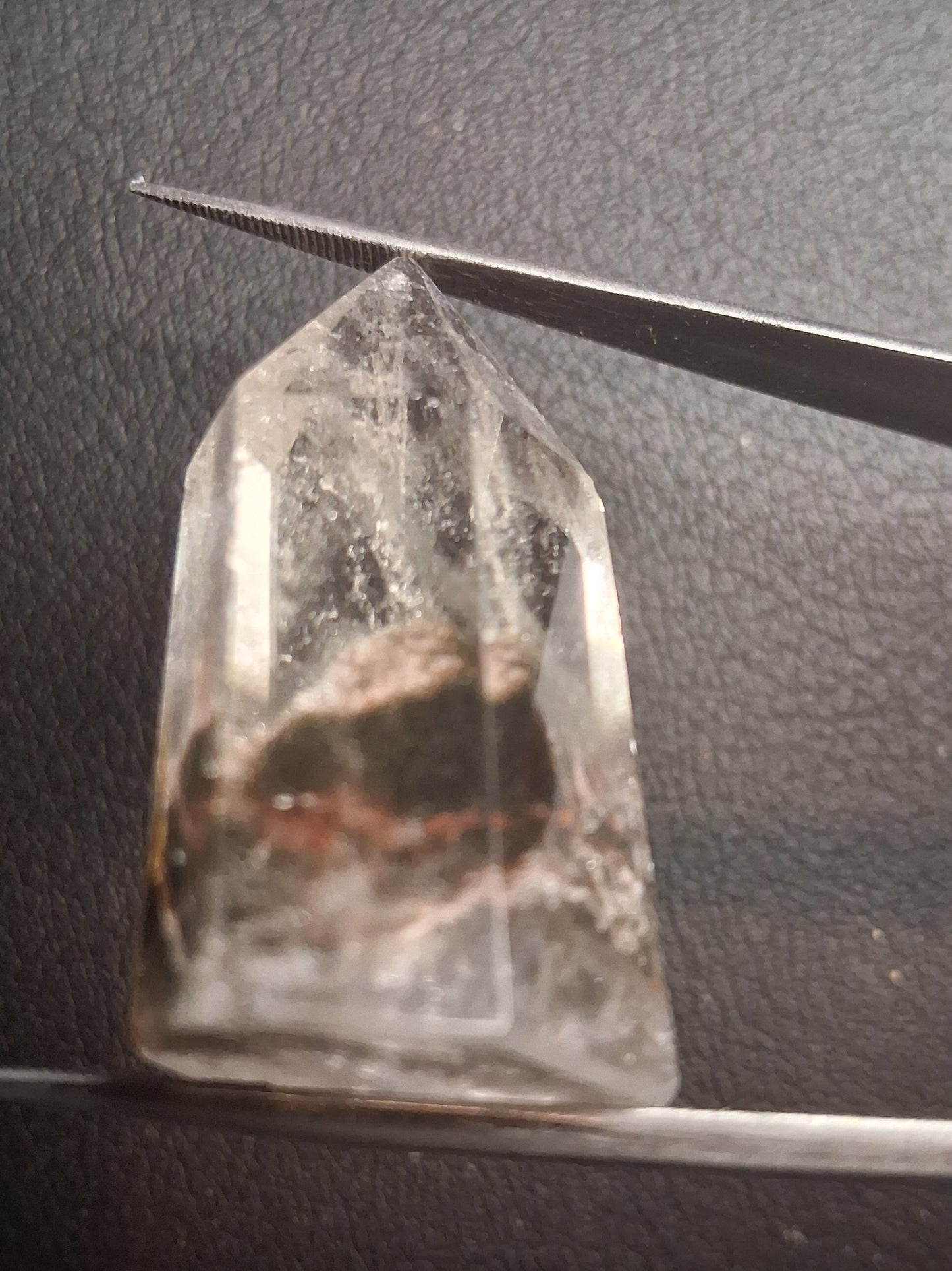 Crystal point of Phantom Quartz - multicolored scenic - hexagon - 3.4 cm