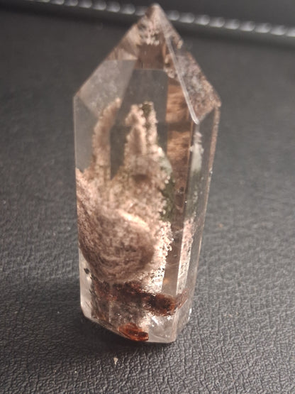 Crystal point of Phantom Quartz - multicolored scenic - hexagon - 4.4 cm