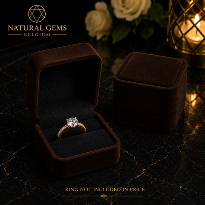 Scatola regalo di lusso marrone per anello – 5 × 5,5 × 4,1 cm | Scatola di presentazione per gioielli di alta qualità