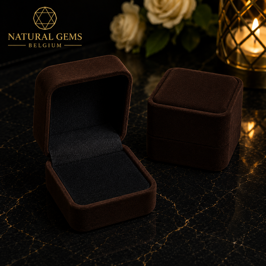 Boîte Cadeau Luxe pour Bague Marron – 5 × 5,5 × 4,1 cm | Écrin de Présentation de Bijoux Haut de Gamme