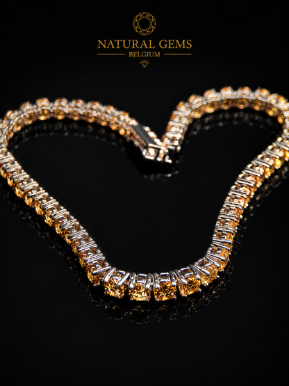 Bracelet tennis en citrine naturelle 3 mm – Argent massif 925 – Marque NGB – 17,5 cm