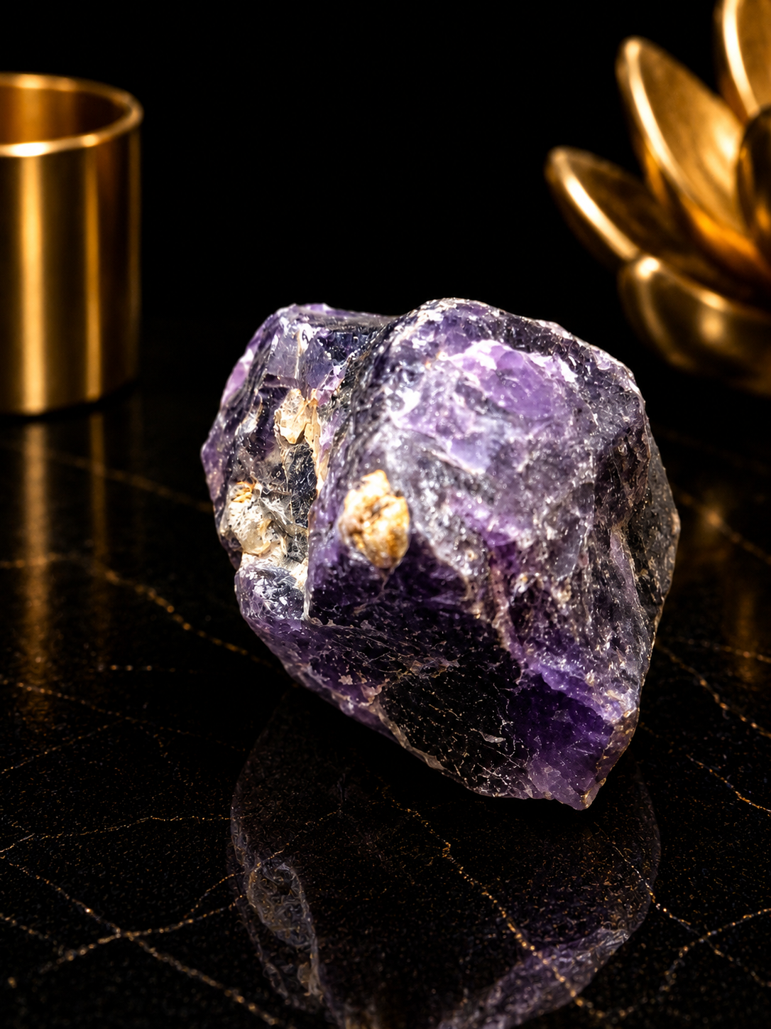 Cristal d'améthyste brut naturel – 86 g – 5 cm - violet intense