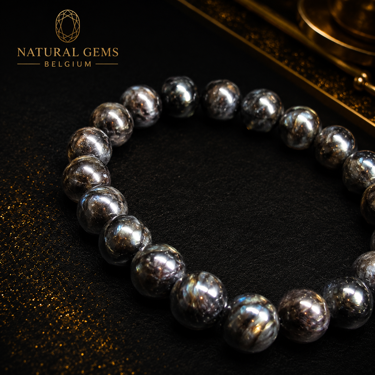 Nuummite Bead Bracelet – 8 mm Natural Nuummite Gemstone Beads