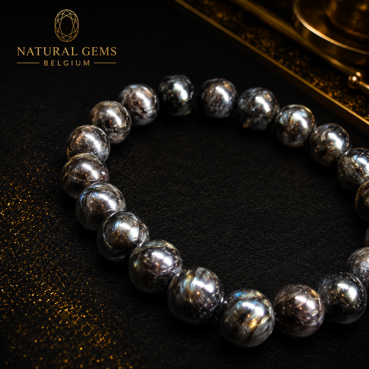 Nuummite Bead Bracelet – 8 mm Natural Nuummite Gemstone Beads