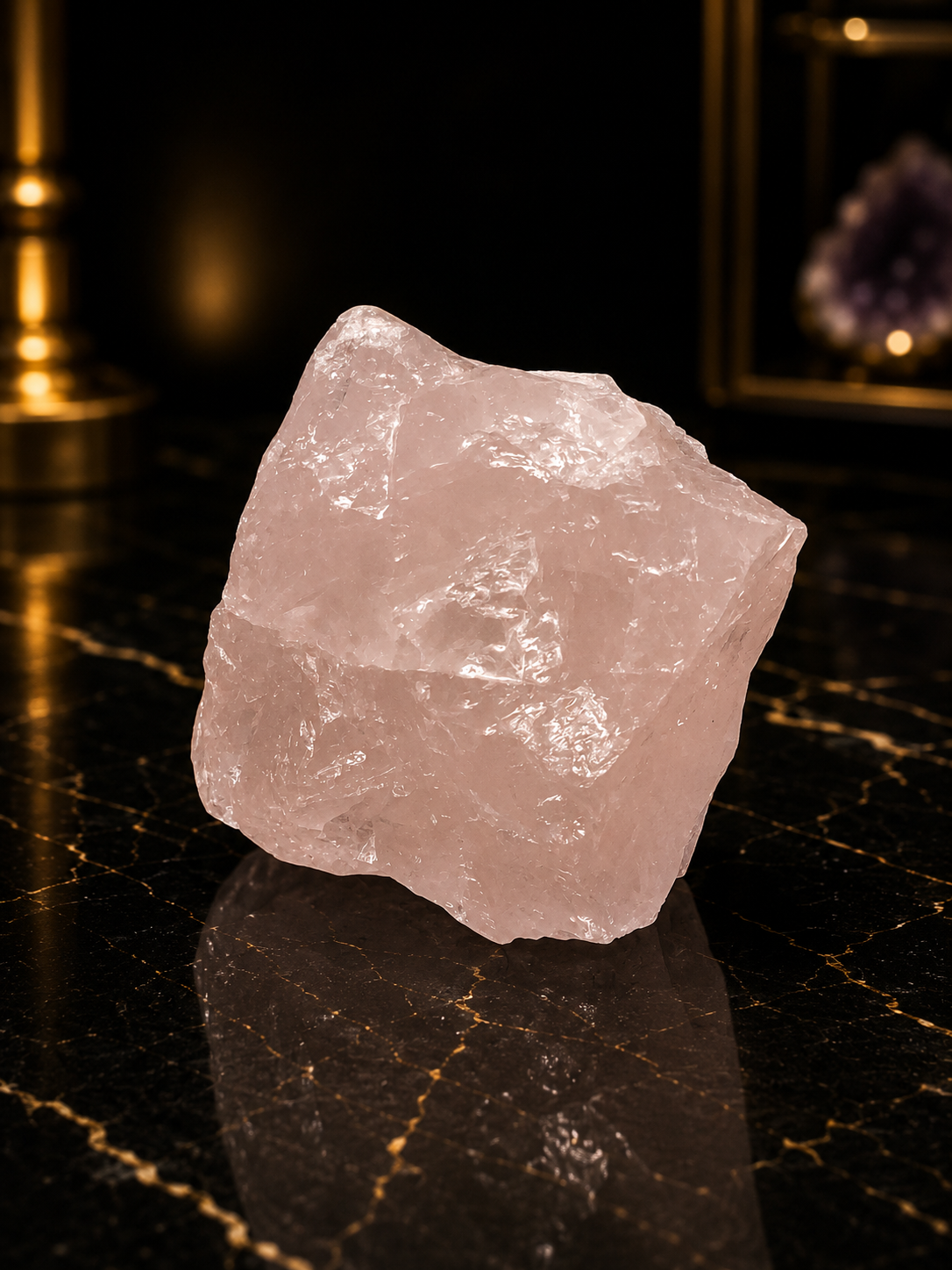 Natural Rough Rose Quartz – 301 ct – 38.9 × 36.4 × 32.1 mm – Natural Pink Quartz Crystal