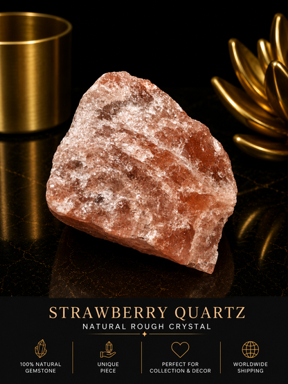 Natural Rough Strawberry Quartz Crystal – 5 cm – Collector & Display Stone