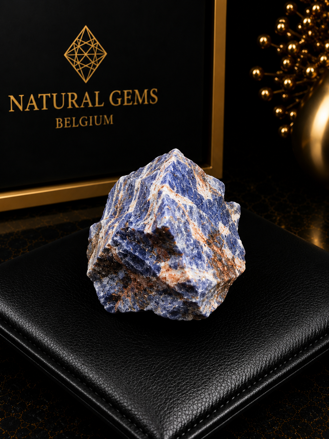 Natural Raw Sodalite Stone – Deep Blue Rough Sodalite Crystal – 72 g – 4.5 x 4 cm - Natural Gems Belgium