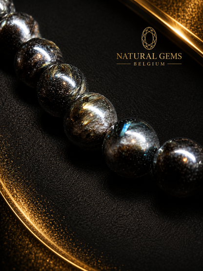 Nuummite Bead Bracelet – 8 mm Natural Nuummite Gemstone Beads