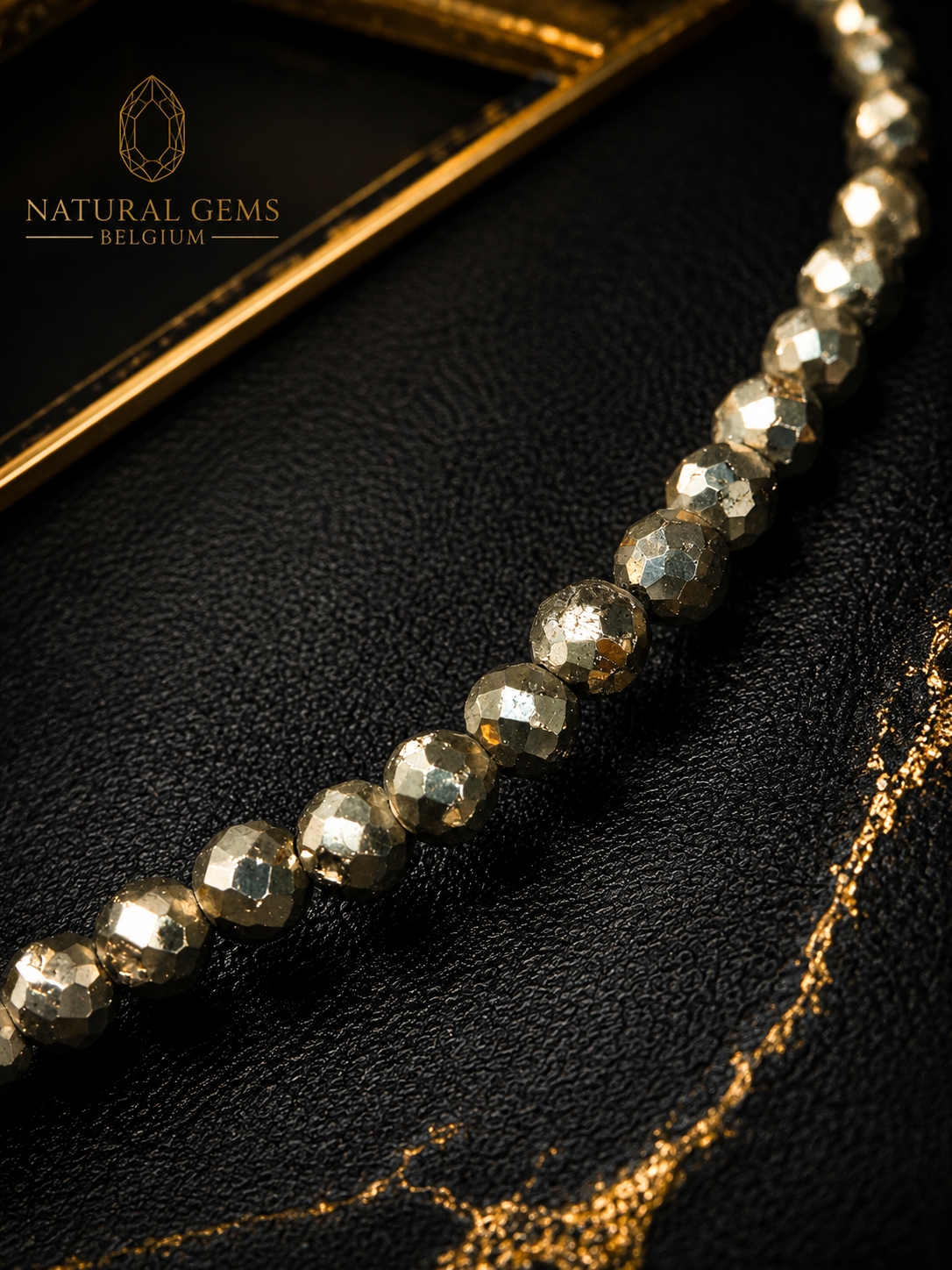 Natural Golden Pyrite Faceted Bead Bracelet 4 mm – Luxury Gemstone Bracelet