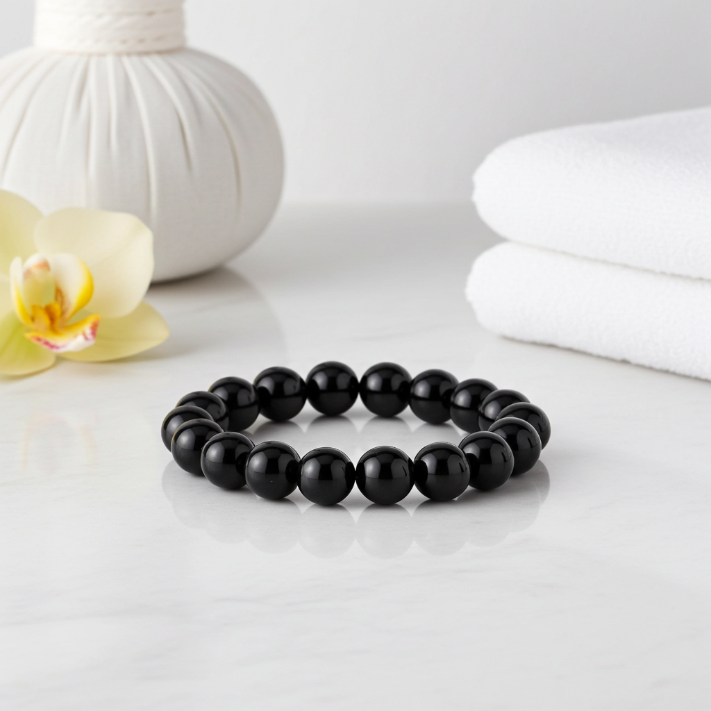 Beaded Bracelet - Tourmaline - 8 mm beads - Black tourmaline - Natural Gems Belgium