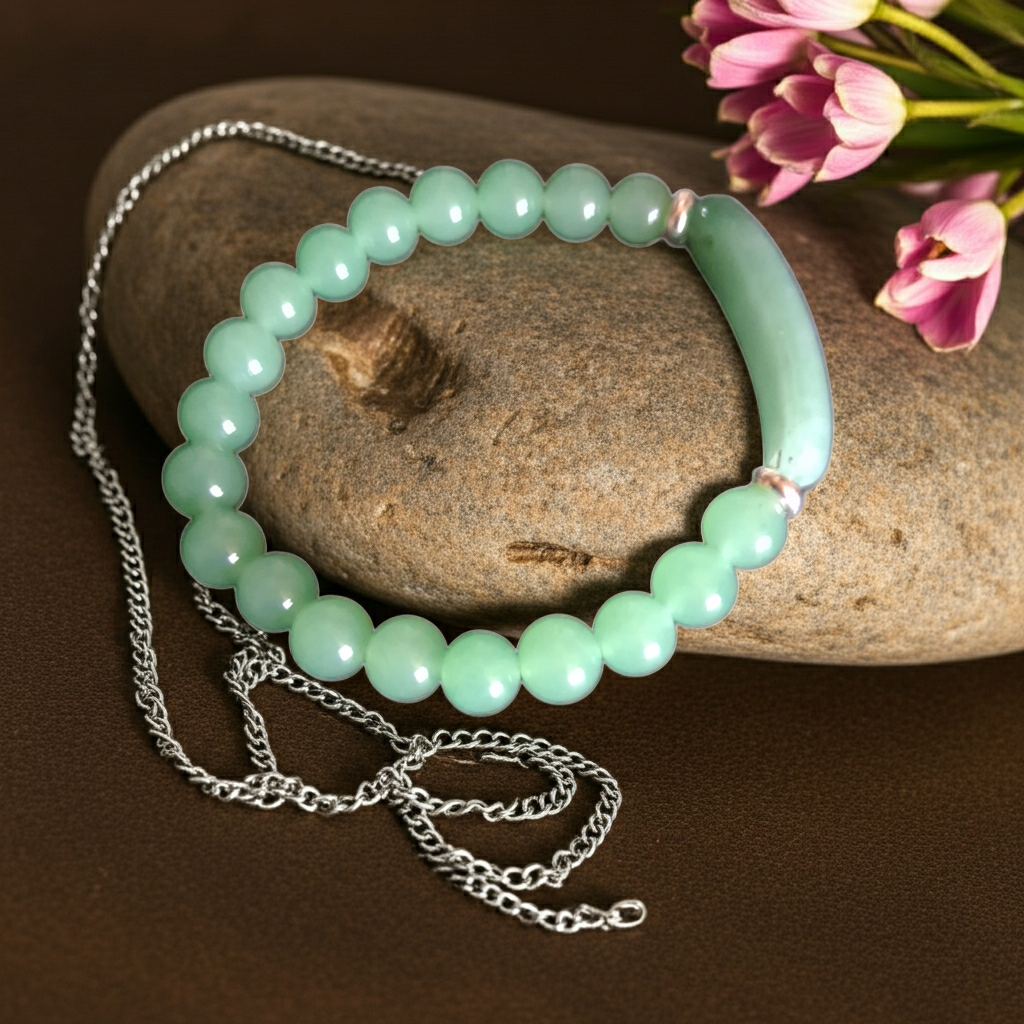 Beaded Bracelet with bridge - Aventurine - 8mm - green charm bracelet - Natural Gems Belgium