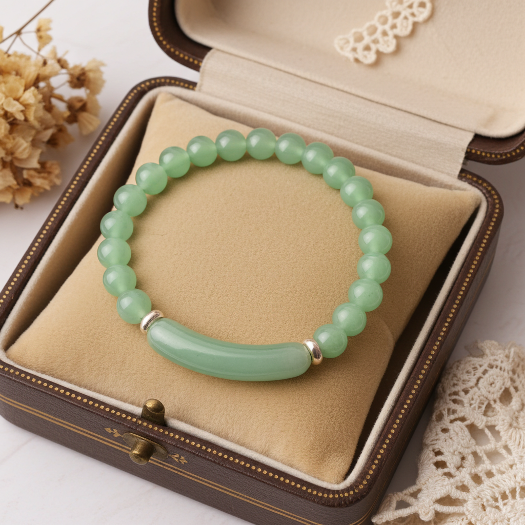 Beaded Bracelet with bridge - Aventurine - 8mm - green charm bracelet - Natural Gems Belgium