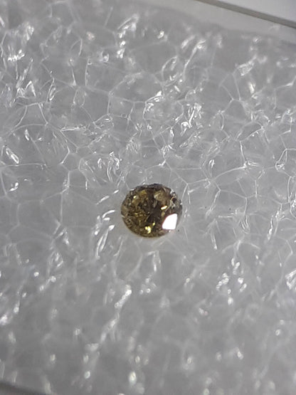 Certified Natural Diamond - Round Brilliant - 0.03ct - I2 - Natural Fancy Intense Brownish Yellow - sealed All Diamonds Gemstones - Faceted Diamonds Natural Gems Belgium