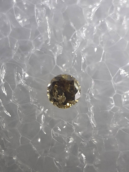 Certified Natural Diamond - Round Brilliant - 0.03ct - I2 - Natural Fancy Intense Brownish Yellow - sealed All Diamonds Gemstones - Faceted Diamonds Natural Gems Belgium