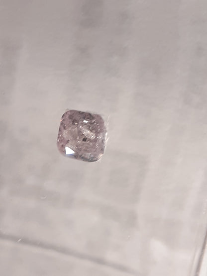 Certified Natural Diamond - Square Cushion Modified Brilliant - 0.13 ct - I3 - Natural Fancy Light Purplish Pink - sealed All Diamonds Gemstones - Faceted Diamonds Natural Gems Belgium