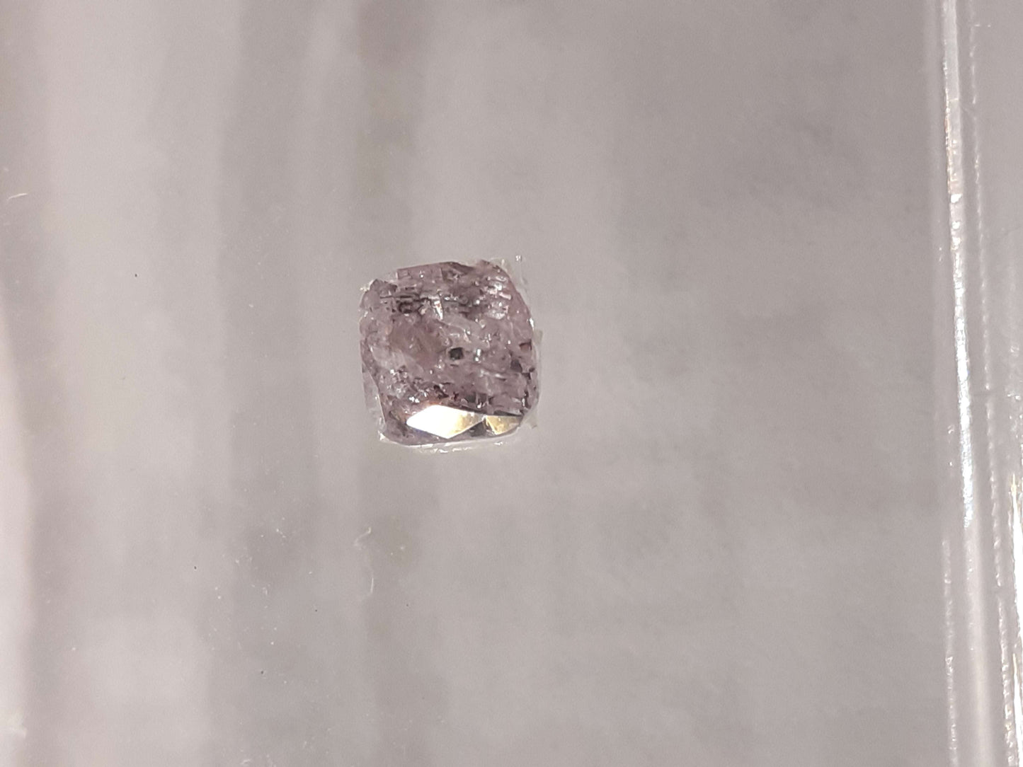 Certified Natural Diamond - Square Cushion Modified Brilliant - 0.13 ct - I3 - Natural Fancy Light Purplish Pink - sealed All Diamonds Gemstones - Faceted Diamonds Natural Gems Belgium