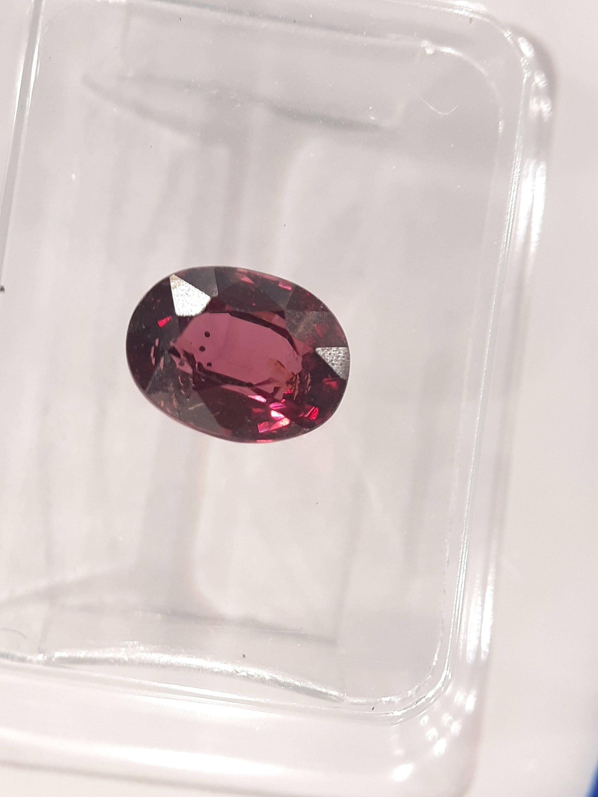 Natural Gems Belgium - All Garnet Gemstones - Certified Natural Rhodolite Garnet - 1.58 ct - oval cut - Tanzania - Sealed *** € 65.80