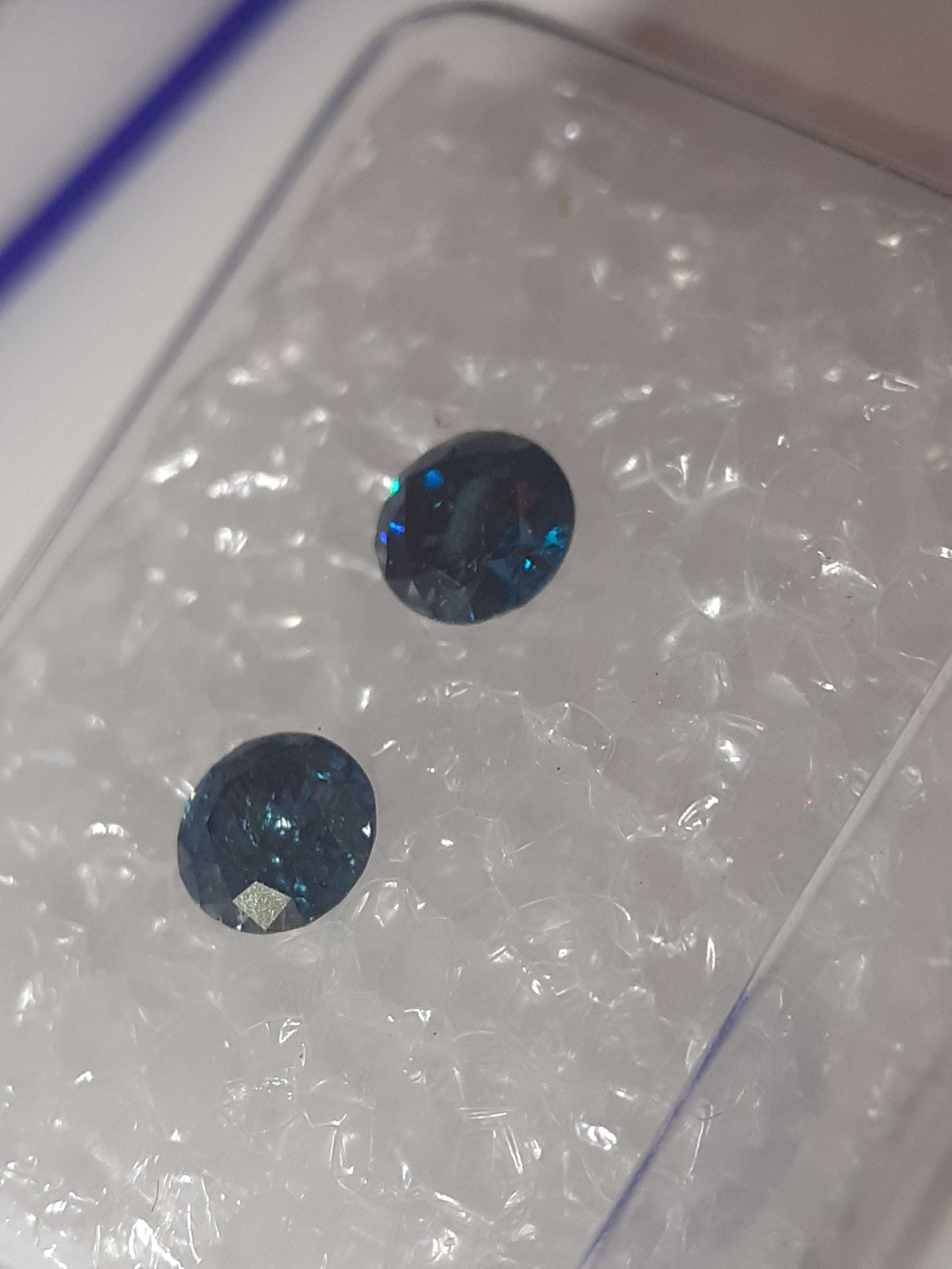 Diamonds Pair Round - Natural - certified - 0.36 ct - sealed All Diamonds Gemstones - Faceted Diamonds Natural Gems Belgium