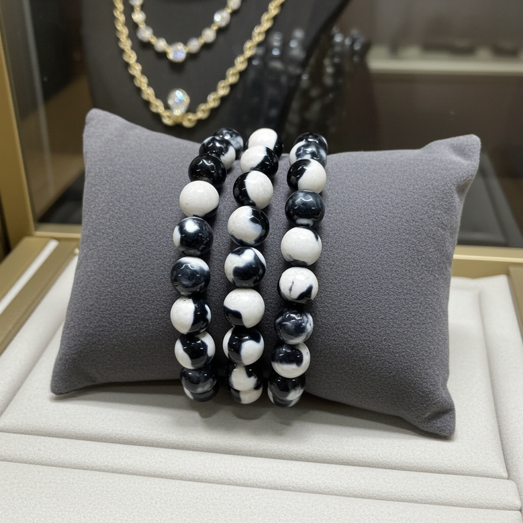 Beaded Bracelet - Agate - 8 mm beads - Orca Agate of high quality - Natural Gems Belgium