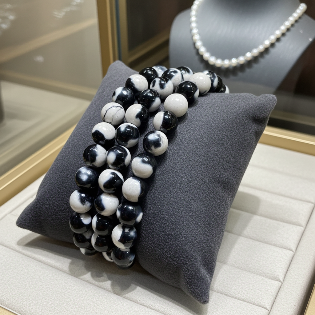 Beaded Bracelet - Agate - 8 mm beads - Orca Agate of high quality - Natural Gems Belgium