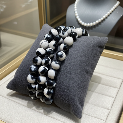 Beaded Bracelet - Agate - 8 mm beads - Orca Agate of high quality - Natural Gems Belgium
