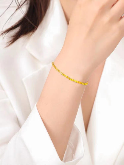 18K Yellow Gold Bracelet 3mm – Adjustable 15–17 cm | NGB Branded Luxury Gold Bracelet