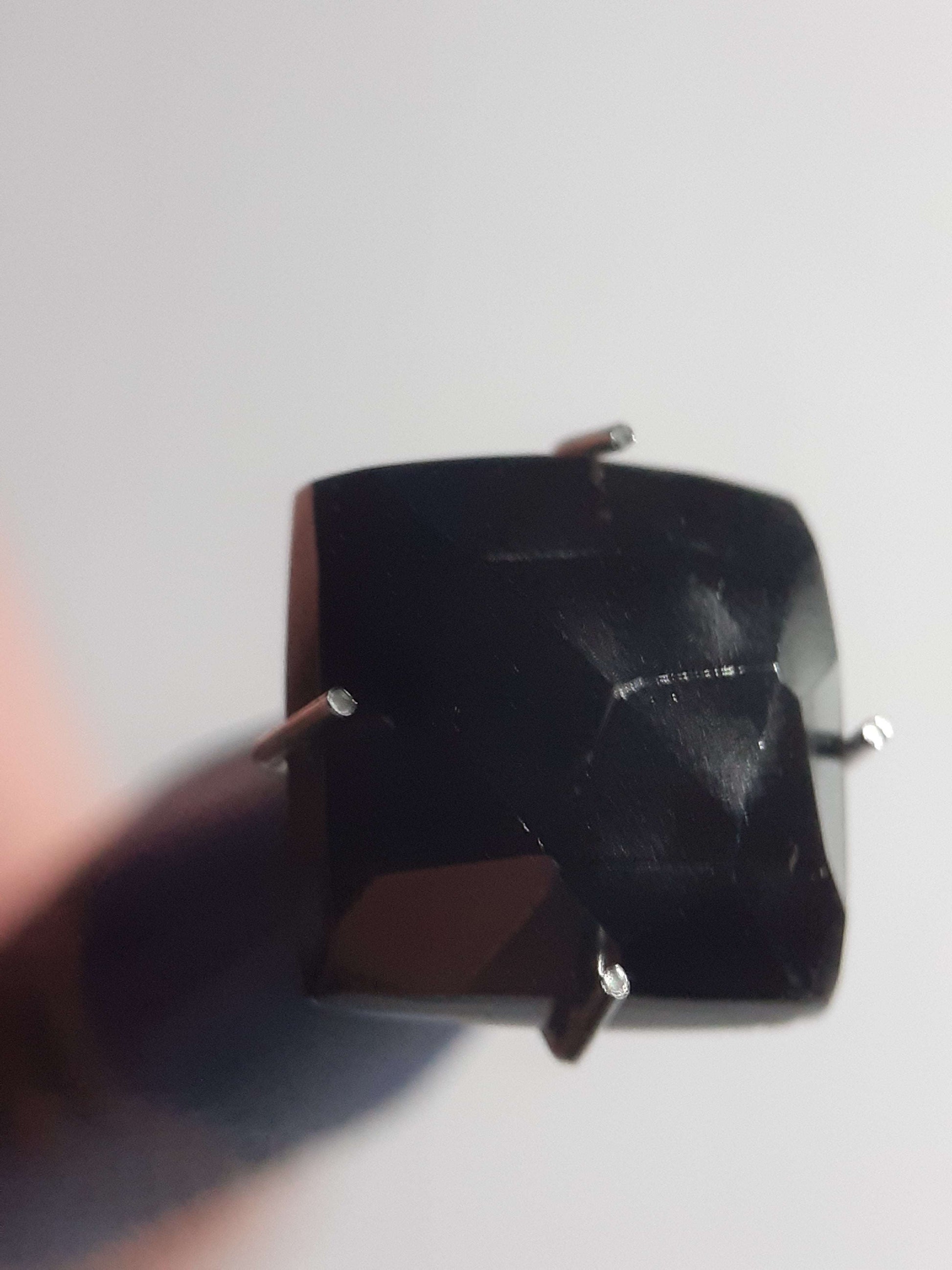 Natural Black Spinel, square cushion rose cut , 5.05 ct, Afrika , untreated All Spinel Gemstones Natural Gems Belgium