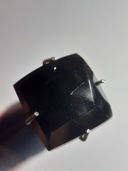 Natural Black Spinel, square cushion rose cut , 5.05 ct, Afrika , untreated All Spinel Gemstones Natural Gems Belgium