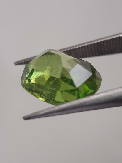 Natural Green Peridot - 3.309 ct - cushion - unheated - certified by NGB All Peridot Gemstones - Faceted Peridot Natural Gems Belgium