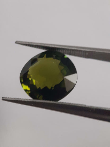 Natural Green Tourmaline - 3.429 ct - cushion - AAA grade - unheated verdelite All Tourmaline Gemstones - Faceted Tourmaline Natural Gems Belgium