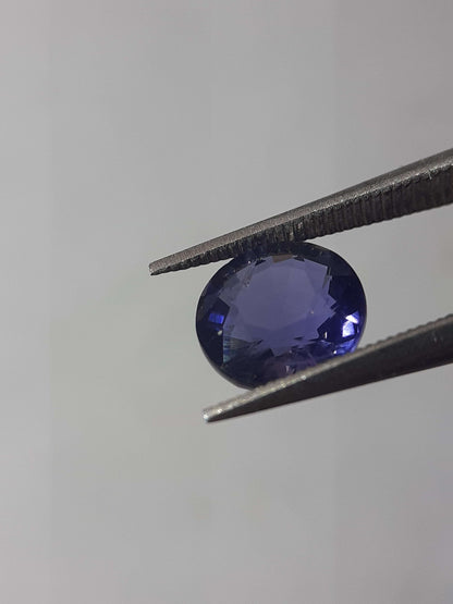 Natural Violet Bluet Iolite - 1.14 ct - round - unheated - certified by NGB All Iolite Gemstones - Faceted Iolite Natural Gems Belgium